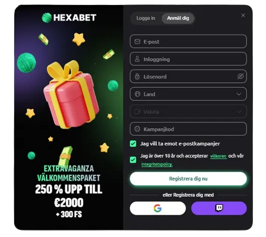 Hexabet Login